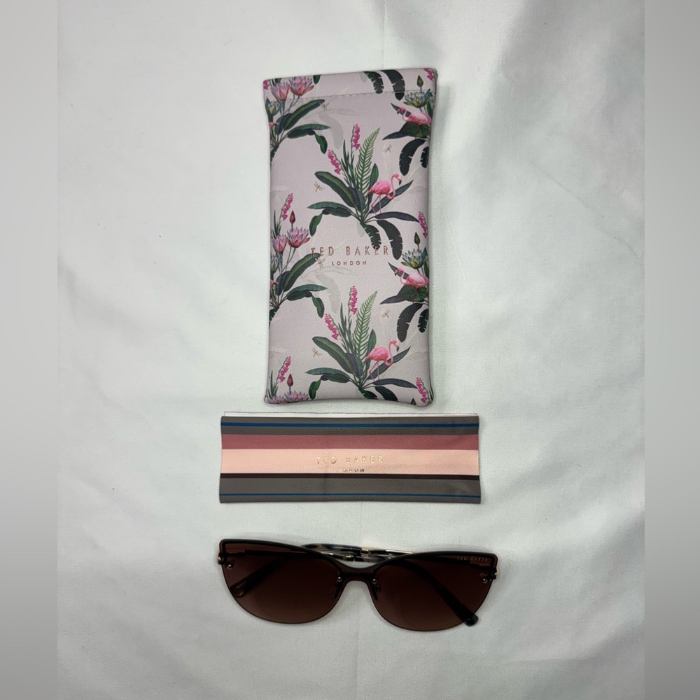 New Ted Baker London Women’s Shield Sunglasses 139mm, Rose/Gold/Tort - Picture 2 of 11